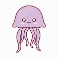 Kawaii jellyfish animal cartoon vector design 4079760 Vector Art at ...