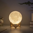 3D Moon LED Night Light 15cm Moonlight Lamp with 3 Different Colors No ...