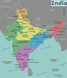 Map of India regions: political and state map of India
