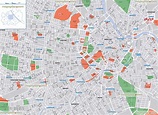 Vienna top tourist attractions map - Detailed map with street names & neighbourhood districts