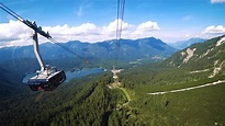 Zugspitze cable car descent (view at Eibsee) - YouTube