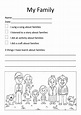 My Family Worksheet For Preschool - Worksheets