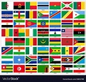 Set of flags of all african countries Royalty Free Vector