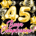 Immagine animata di buon compleanno [45 Anni] brillante e scintillante ...