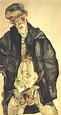 Selbstbildnis maturbierend von Egon Schiele: Kunstdruck