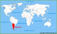 Argentina location on the World Map - Ontheworldmap.com