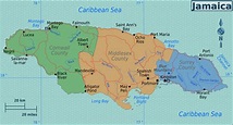 Large map of the regions of Jamaica. Jamaica regions large map ...