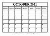 October 2021 Calendar 56 Templates Of 2021 Printable Calendars - Riset