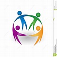 People together teamwork logo. People together holding hands teamwork ...