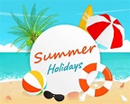 Vacaciones de verano letras con ilustración de playa tropical | Vector ...