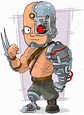 Cartoon cyborg with cool metal details — Stock Vector © GB_Art #120386088