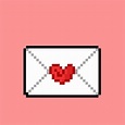 Carta de amor con estilo pixel art | Vector Premium