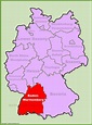 Baden-Württemberg location on the Germany map - Ontheworldmap.com