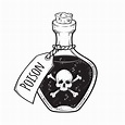 Premium Vector | Poison in bottle line art and dot work hand drawn ...