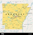 Arkansas, AR, politische Karte, mit der Hauptstadt Little Rock und den ...