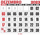 Calendário 2023 Dezembro - Imagem Legal