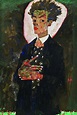 Egon Schiele’s Self-Portrait with Peacock Waistcoat — Landesgalerie ...