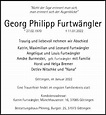 Gedenkkerzen von Georg Philipp Furtwängler | trauer-anzeigen.de