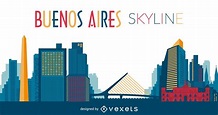 Buenos Aires Skyline Illustration Vector Download