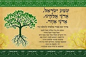 Fulfillment Tree of life shema Israel Blessing poster Judaica Gift wall ...