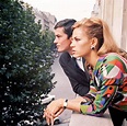 Alain Delon with wife Nathalie in Paris, 1960s : OldSchoolCool