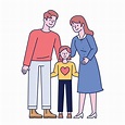 papá y mamá hija. familias felices. Ilustración de vector mínimo de ...