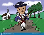 Cartoon Revolutionary War Minute Man Stock Illustration - Illustration ...