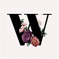 Classic and elegant floral alphabet font letter W vector | free image ...