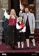 Crown Prince Haakon (R), Crown Princess Mette-Marit and her son Marius ...