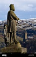 Robert the Bruce statue and William Wallace Monument from Stirling ...