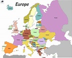Labeled Europe Map - Blank World Map