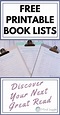 Free Printable Book Lists | Book lists, Printable books, Reading journal