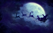 Christmas, Moon, Christmas Sleigh, Sleigh, Santa, Santa Claus, Reindeer ...