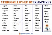 Infinitives: 50+ Important Verbs Followed By Infinitives in English ...