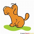 Hund auf Wiese Clipart, Bild, Cartoon kostenlos