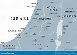 Part of the Southern District of Israel, Gray Political Map Stock ...