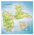 Large road map of Guadeloupe with cities and airports | Guadeloupe ...