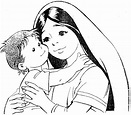 Compartiendo por amor: Dibujos Virgen María y el niño Jesús