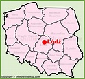 Lodz location on the Poland map