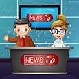 Presentador de noticias en televisión | Vector Premium