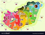 Map of hungary Royalty Free Vector Image - VectorStock