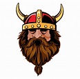 Dibujos animados de cabeza vikinga en vector | Vector Premium