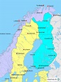 StepMap - Finnland Schweden Norwegen - Landkarte für Deutschland