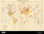 Mappa geologica del mondo 1886 antico piano vintage chart Foto stock ...