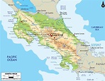 Physical Map of Costa Rica - Ezilon Maps