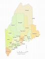 State of Maine County Map with the County Seats - CCCarto