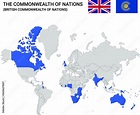Map of the British commonwealth of nations countries Stock Vector ...