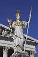 Athena Statue in Front of the Parliament Building, Vienna, Austria ...