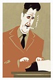 George Orwell at his typewriter | Caricature, George orwell, Orwell