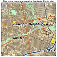 Aerial Photography Map of Dearborn Heights, MI Michigan